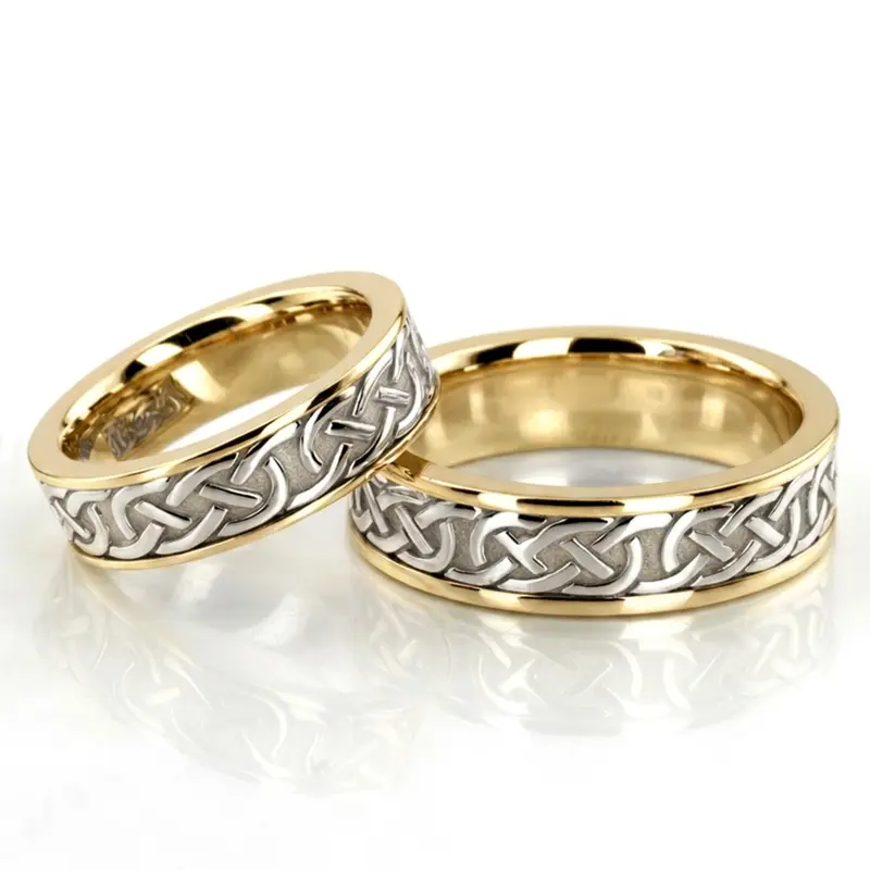 10K Handcrafted-Celtic-Wedding-Ring-Set - alternate view 2