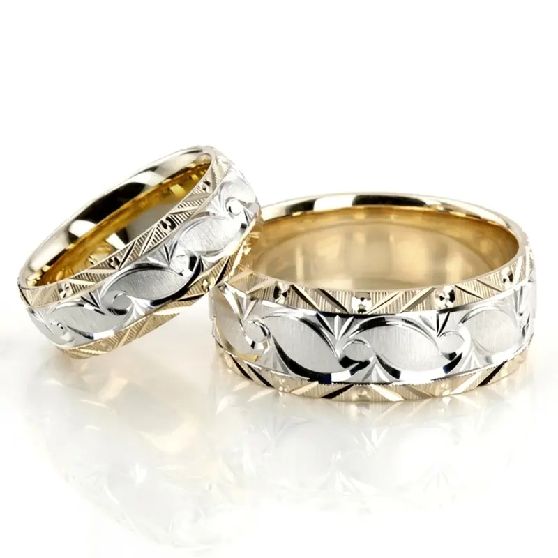 14K Bestseller-Fine-Grooved-Fancy-Designer-Wedding-Rin - main view