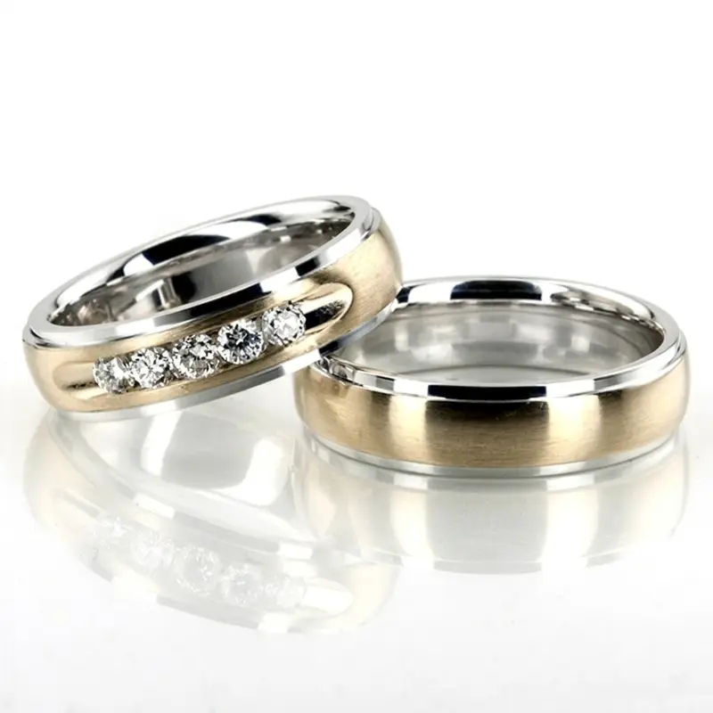 10K step-edge-diamond-wedding-ring-set - alternate view 2