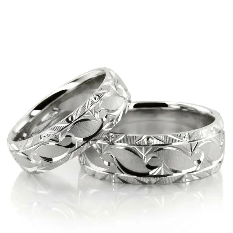 14K Bestseller-Fine-Grooved-Fancy-Designer-Wedding-Rin - alternate view 5