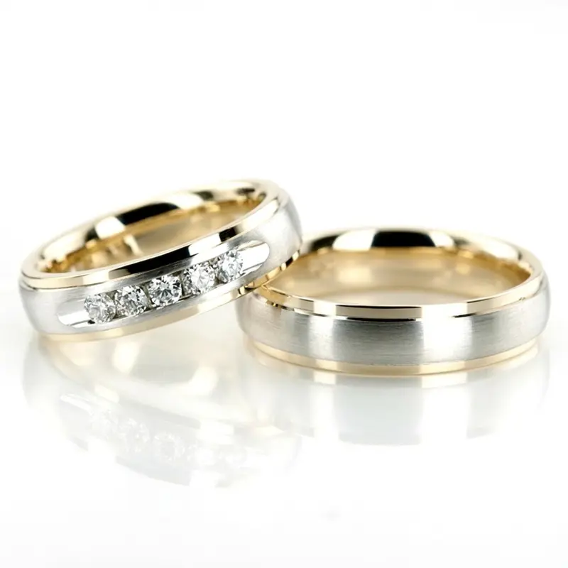 10K step-edge-diamond-wedding-ring-set - alternate view 4