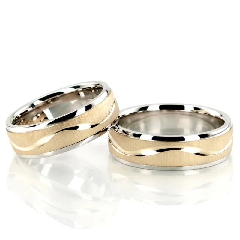 10K Bestseller-Wave-Design-Wedding-Ring-Set - alternate view 6