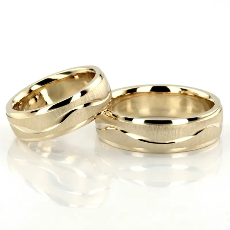 10K Bestseller-Wave-Design-Wedding-Ring-Set - alternate view 3