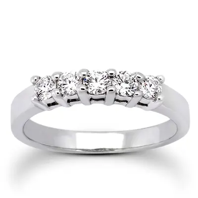 Five Stone Round Cut Prong Set  Diamond Anniversary Ring (0.50 ct. tw.) - view 1 of 10