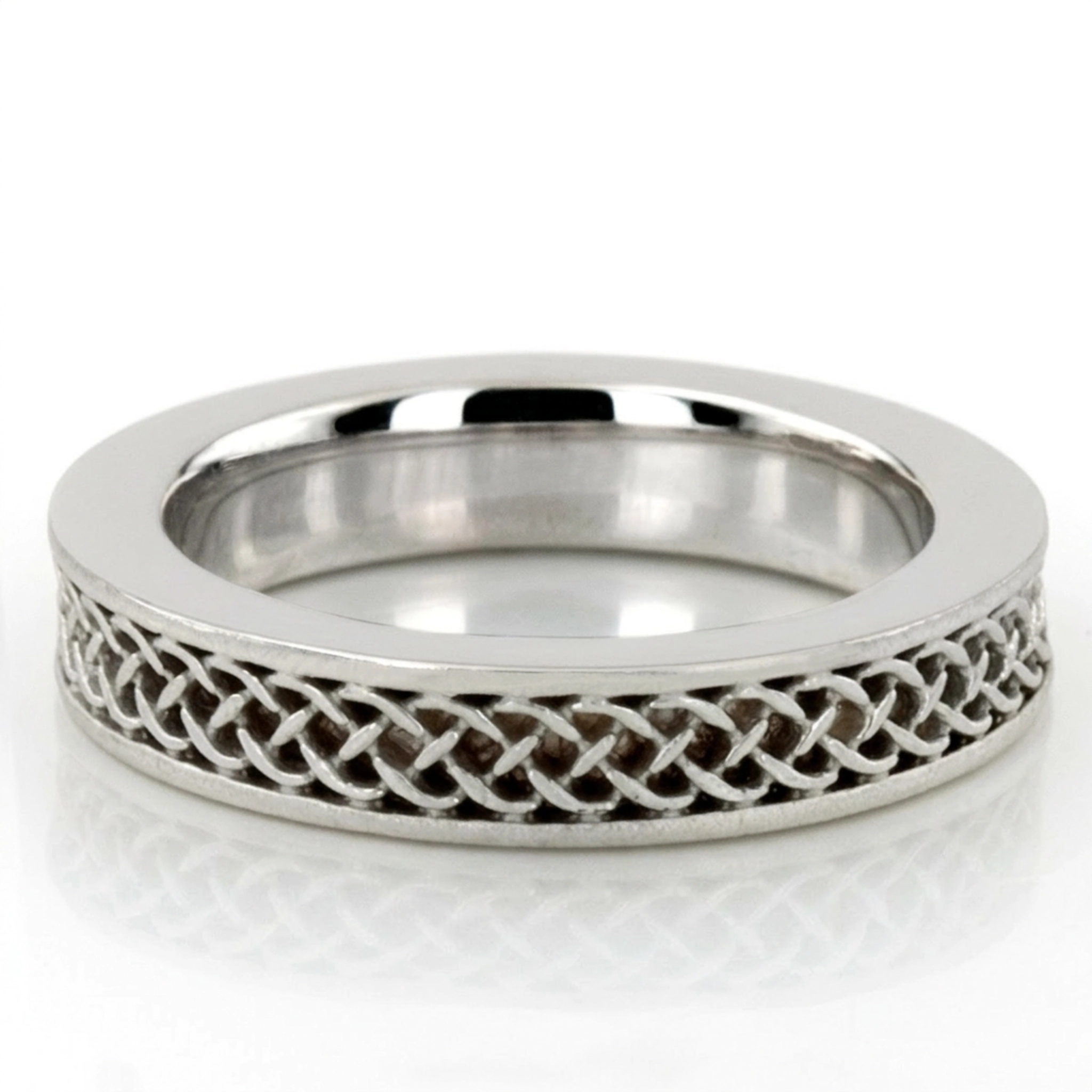 platinum 4.5mm. same as picture hand-craft-celtic-wedding-band - main view