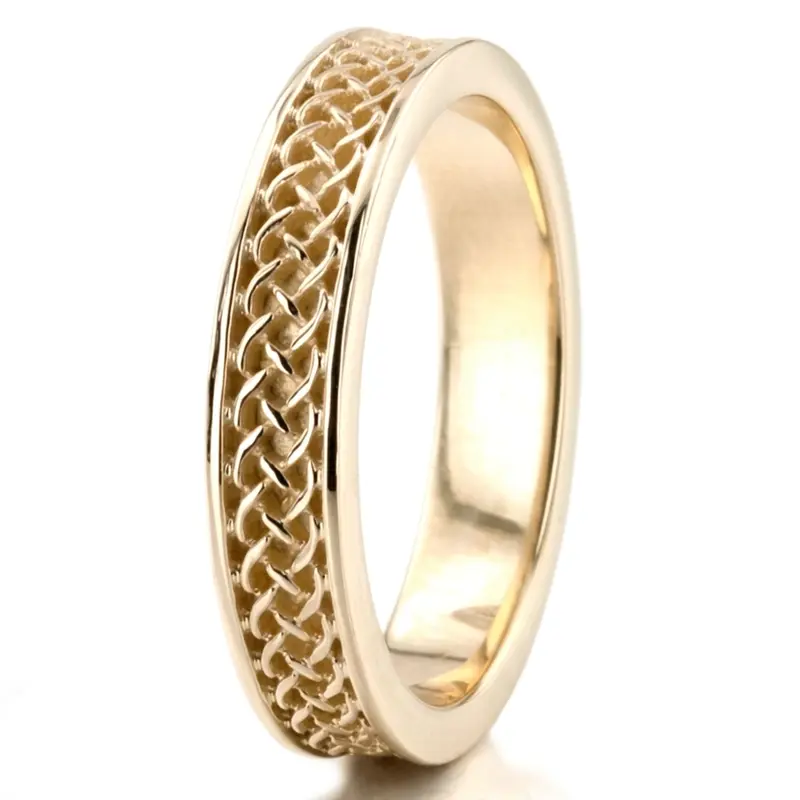 18K yellow gold 4.5mm. same as picture hand-craft-celtic-wedding-band - alternate view 4