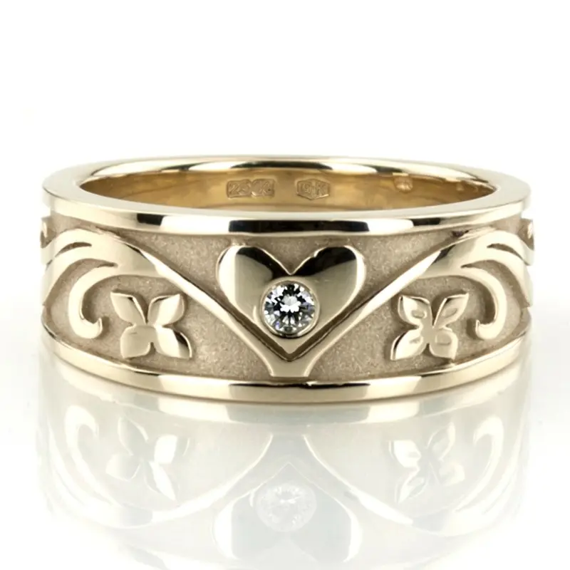 platinum 7mm. high polish diamond-classic-round-cut-wedding-ring - alternate view 2