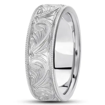 Bestseller Hand Engraved Fancy Wedding Ring  - view 6 of 7