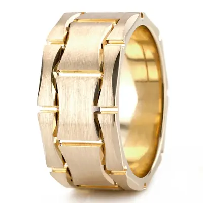 Rolex Style Hour-glass Cut Diamond Cut Wedding Ring  - view 6 of 6