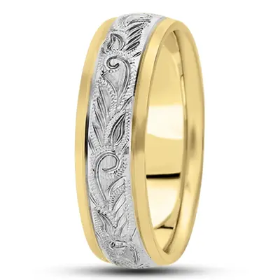 Extravagant Satin Finish Hand Engraved Wedding Ring  - view 8 of 8