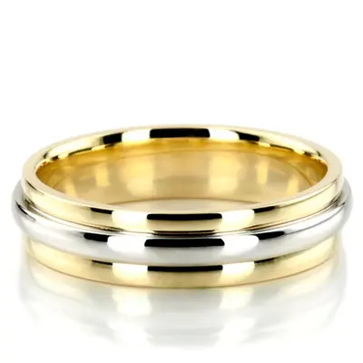 Round Shiny Diamond Carved Wedding Ring - view 1 of 6