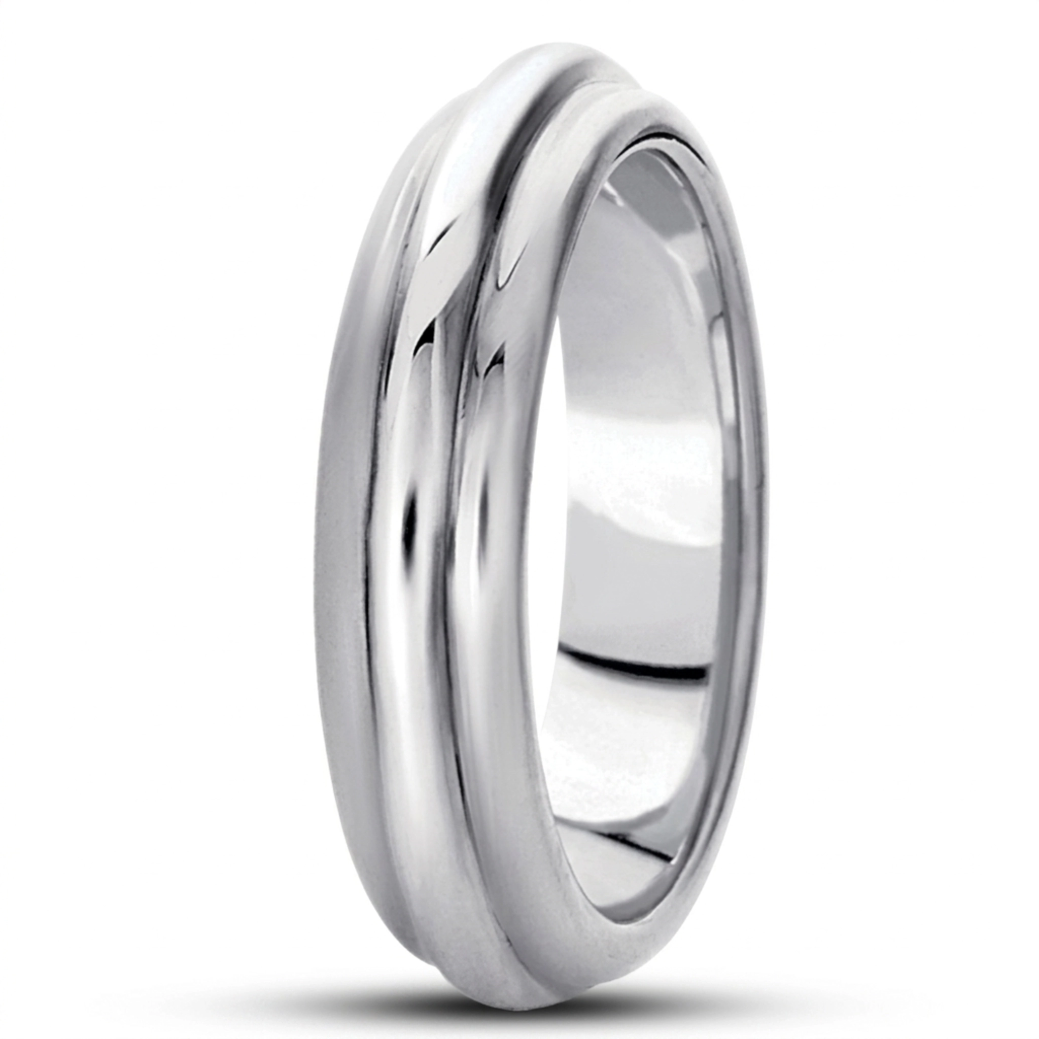 10K white gold 6mm. high polish basic-simple-wedding-bands - alternate view 5