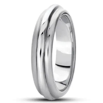 Round Shiny Diamond Carved Wedding Ring - view 5 of 6