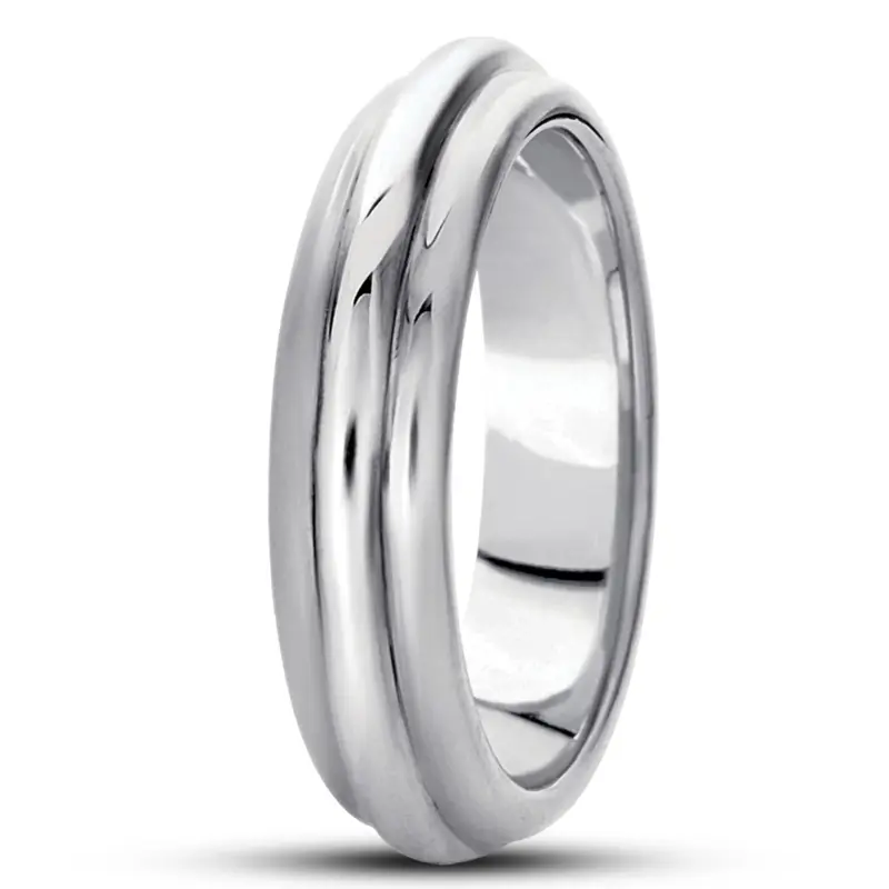 10K white gold 6mm. high polish basic-simple-wedding-bands - alternate view 5