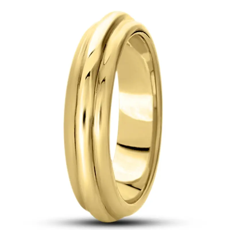 10K yellow gold 6mm. high polish basic-simple-wedding-bands - alternate view 6