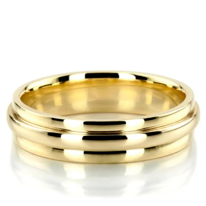 10K yellow gold 5mm. high polish basic-simple-wedding-bands - alternate view 4