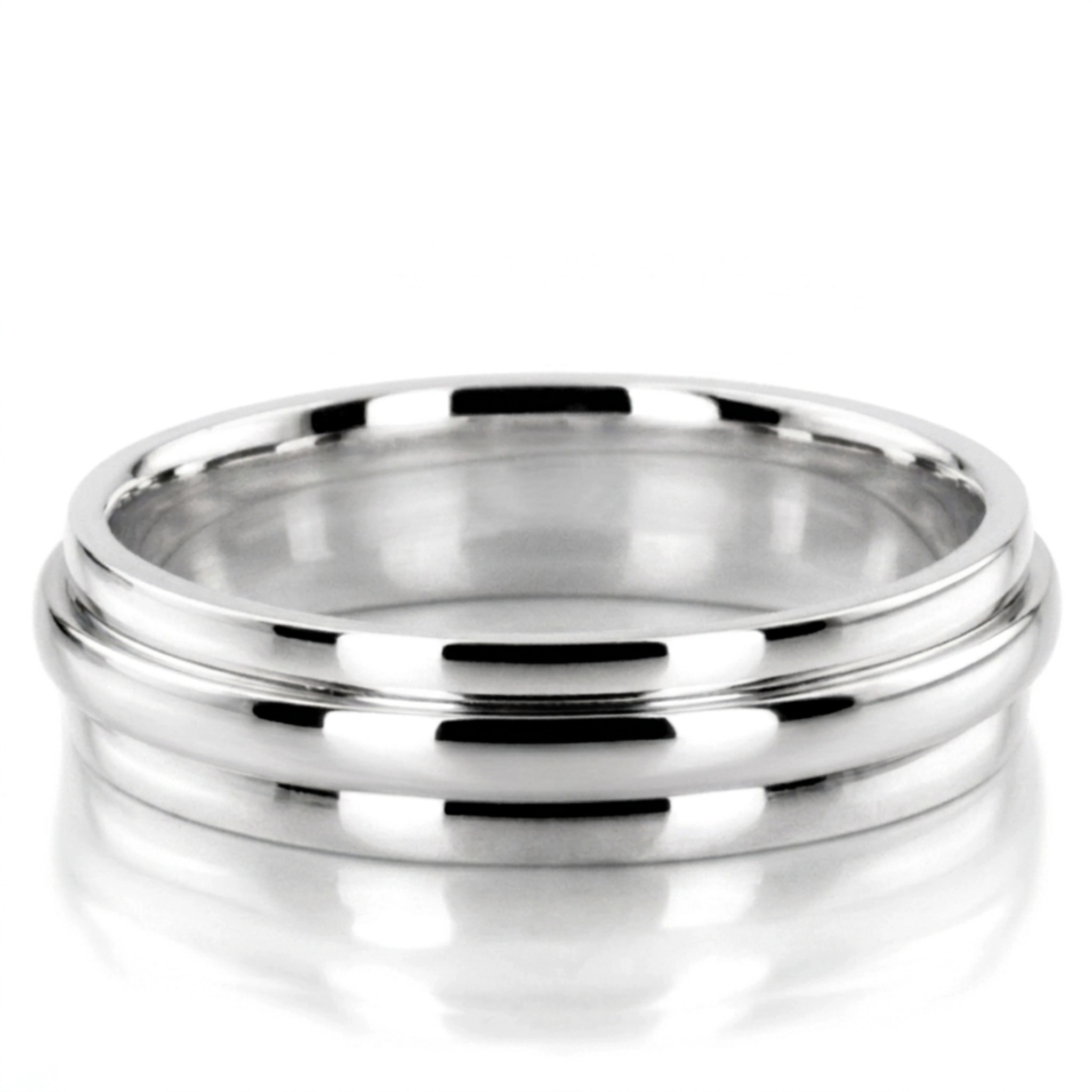 10K white gold 5mm. high polish basic-simple-wedding-bands - alternate view 3