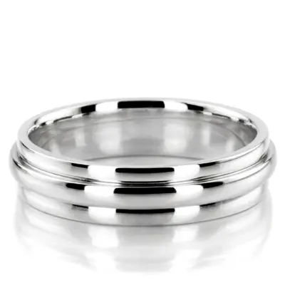 Round Shiny Diamond Carved Wedding Ring - view 3 of 6