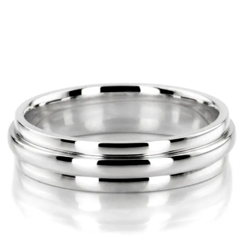 10K white gold 5mm. high polish basic-simple-wedding-bands - alternate view 3
