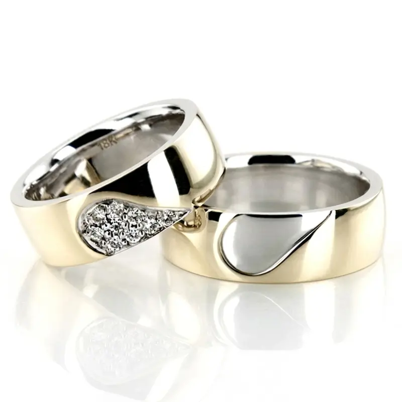 18K his-and-her-diamond-wedding-bands - alternate view 3