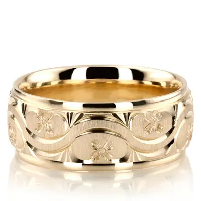 Bestseller Cross-satin Hand Engraved Wedding Ring  - view 1 of 8