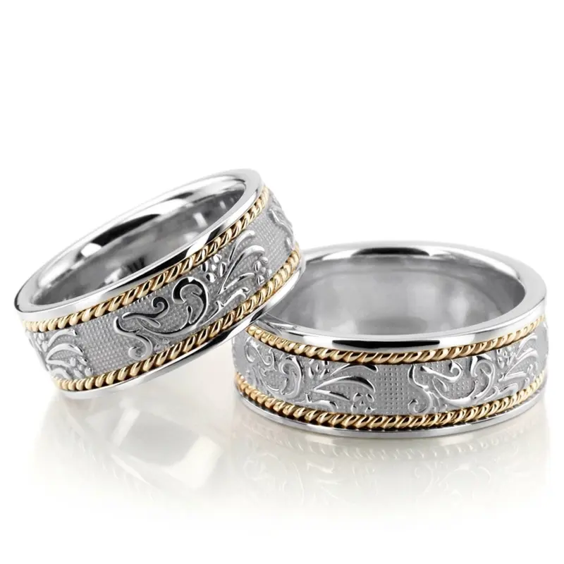 10K hand-made-antique-wedding-band-set - alternate view 5