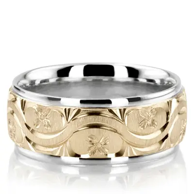 Bestseller Cross-satin Hand Engraved Wedding Ring  - view 5 of 8