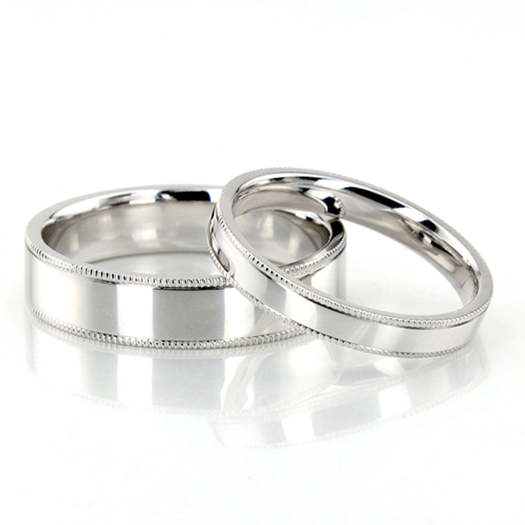 14K flat-milgrain-comfort-fit-wedding-band - alternate view 2