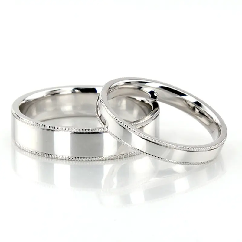 10K flat-milgrain-comfort-fit-wedding-band - alternate view 2