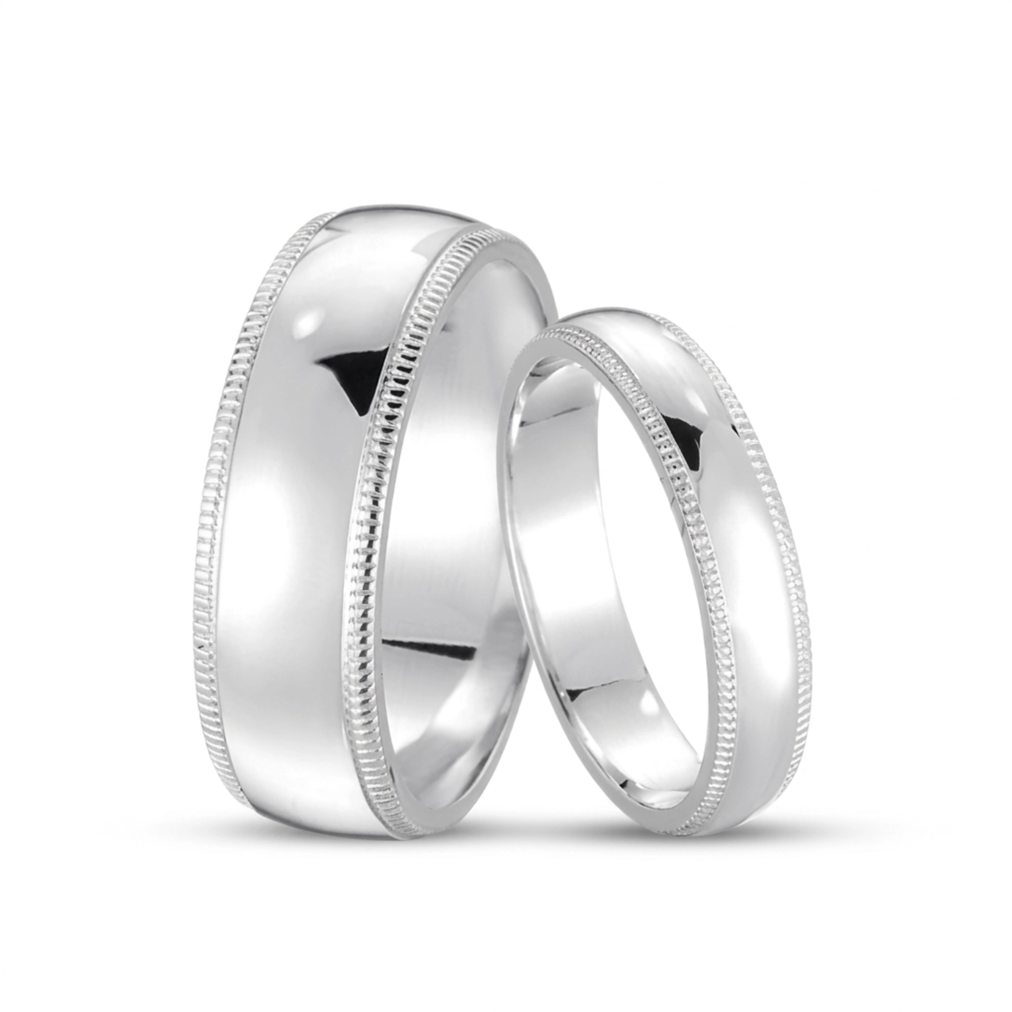 14K dome-milgrain-cf-wedding-band - main view