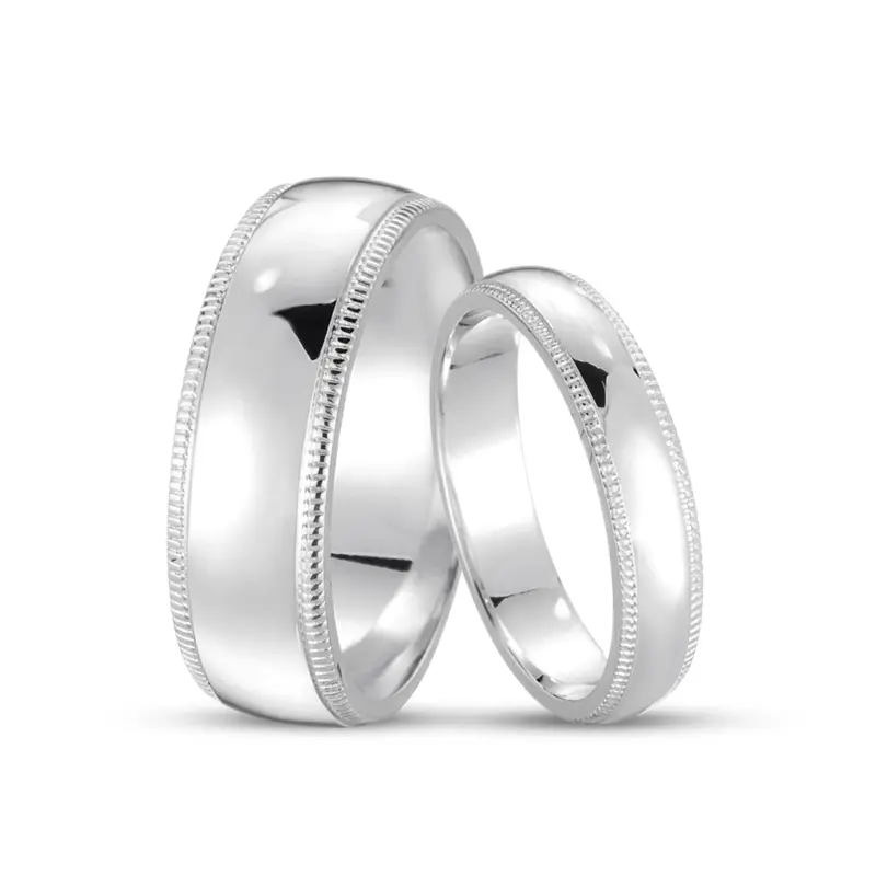 10K dome-milgrain-cf-wedding-band - main view