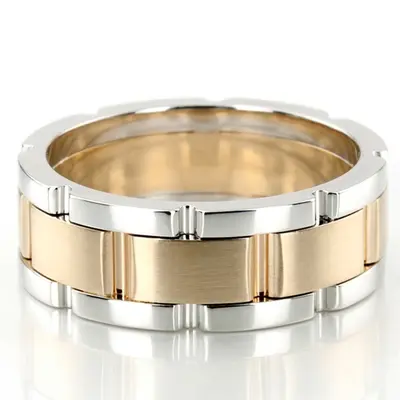 Solid Rolex Style Fancy Designer Wedding Ring  - view 1 of 13