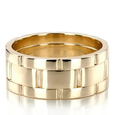 Solid Rolex Style Fancy Designer Wedding Ring  - view 3 of 13