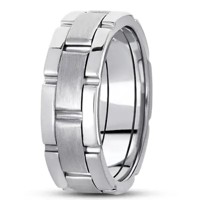Solid Rolex Style Fancy Designer Wedding Ring  - view 7 of 13