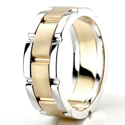 Solid Rolex Style Fancy Designer Wedding Ring  - view 8 of 13