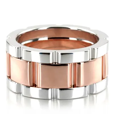 Solid Rolex Style Fancy Designer Wedding Ring  - view 10 of 13