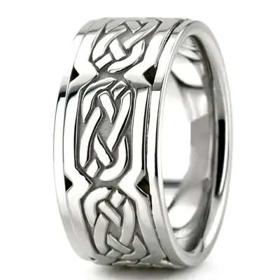Sturdy Celtic Wedding Ring  - view 6 of 8