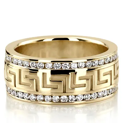 Greek Key Diamond Wedding Ring - view 2 of 6