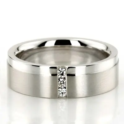 Three-Stone Diamond Wedding Band - view 1 of 4