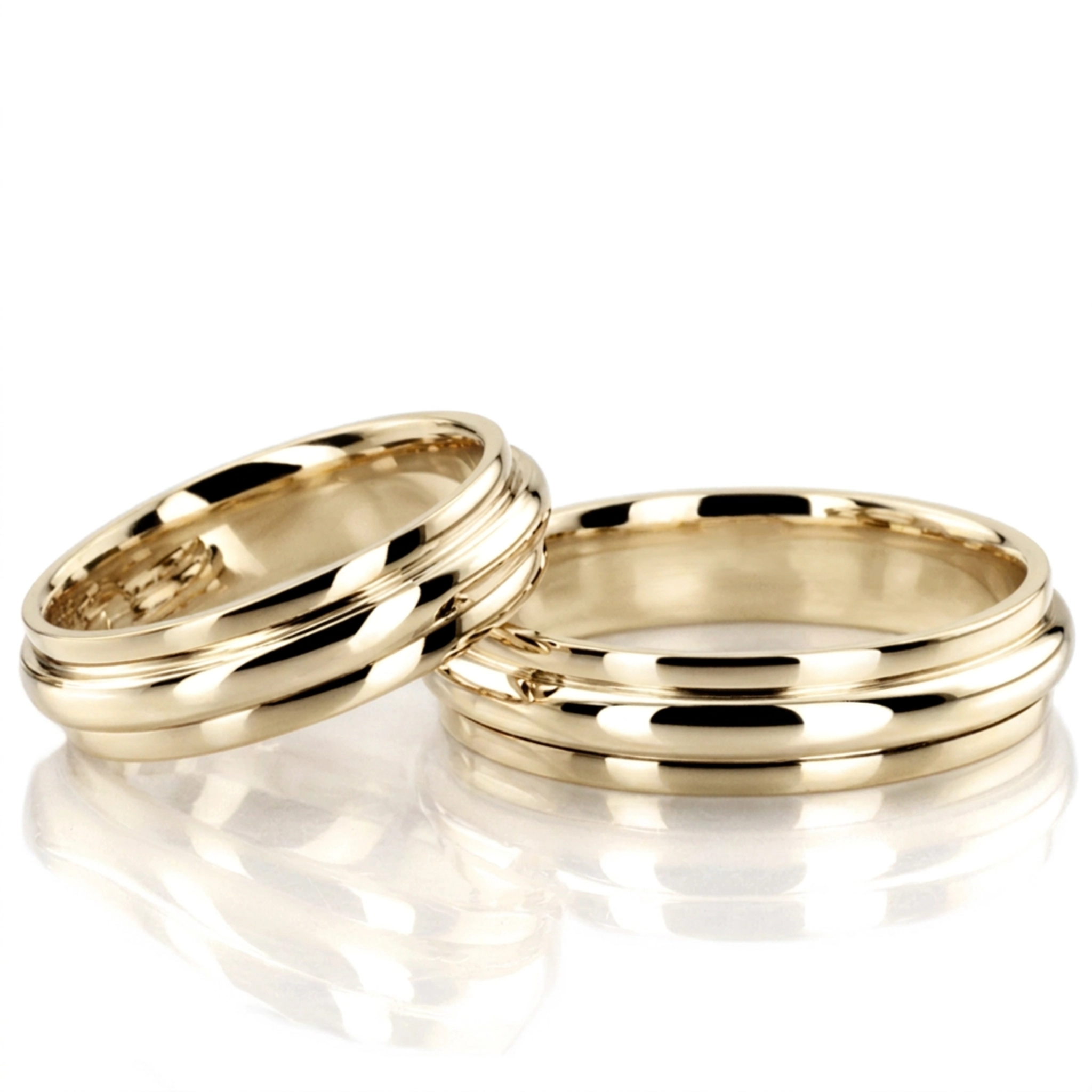 14K basic-simple-wedding-bands-set - alternate view 3