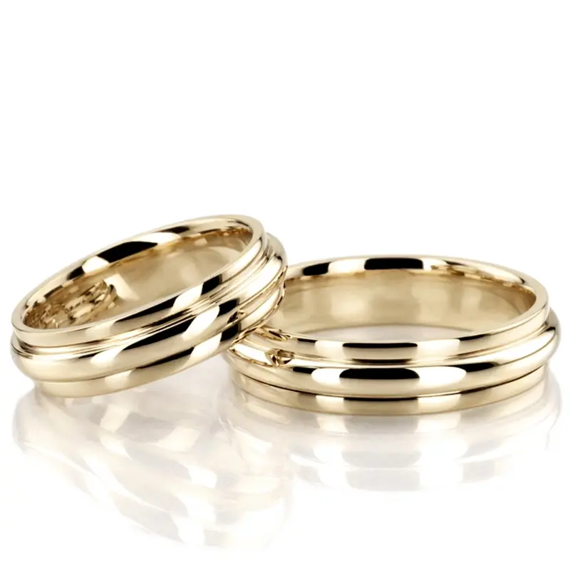 10K basic-simple-wedding-bands-set - alternate view 3