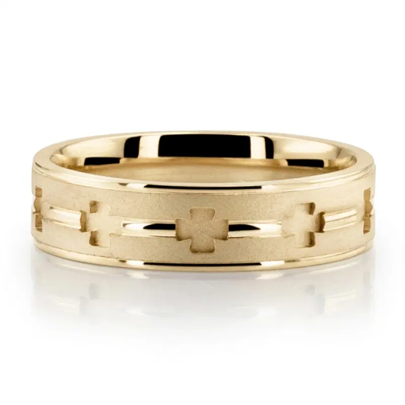10K yellow gold 6mm. same as picture Cut-Out Cross Design Religious Ring - alternate view 5