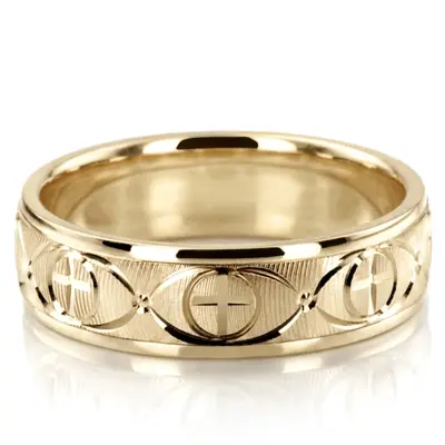 Refined Cross Wedding Ring - view 4 of 9