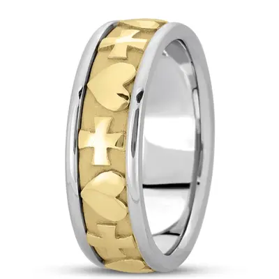 Cross & Heart Christian Wedding Ring  - view 5 of 5