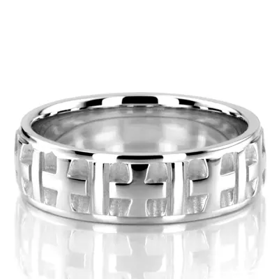 Fine Cross Religious Wedding Ring  - view 3 of 6