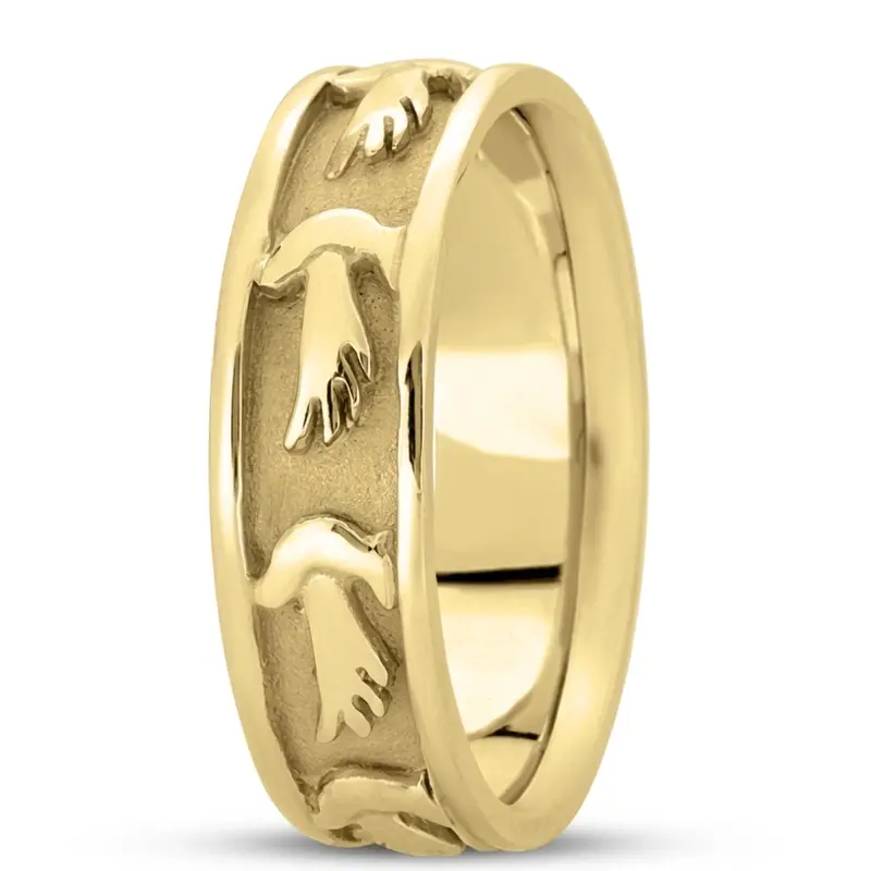 10K yellow gold 7mm. same as picture hand-made-religious-wedding-band - alternate view 4