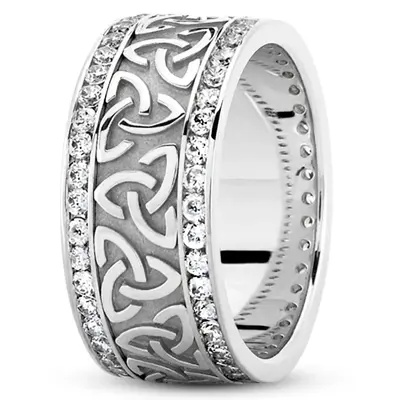 All-Around Diamond Triquetra Celtic Knot Wedding Ring - view 5 of 8