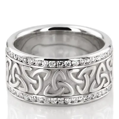 All-Around Diamond Triquetra Celtic Knot Wedding Ring - view 2 of 8