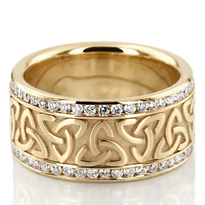 All-Around Diamond Triquetra Celtic Knot Wedding Ring - view 3 of 8