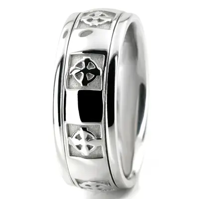 Pewter Celtic Cross Wedding Ring  - view 3 of 6
